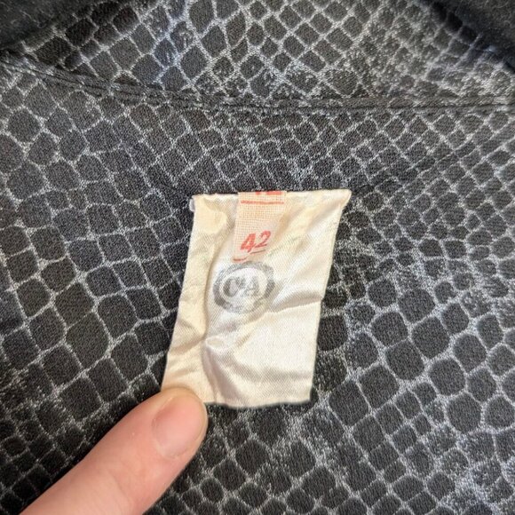 Vintage C&A Pleated Snakeskin Pattern Top - Picture 7 of 8